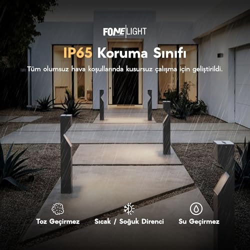 Dualluz Alüminyum Bahçe Aydınlatma Bollardı, 75 cm Yükseklik, LED Yürüyüş Yolu ve Çim Aydınlatması, Antrasit Renk, 3000K Sıcak Beyaz Işık, Su Geçirmez Dış Mekan Lamba