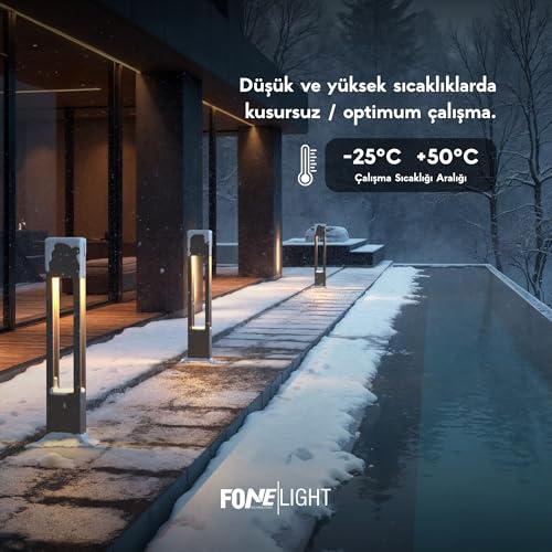 AKA Bahçe Aydınlatma Bollardı 60 cm 4000K Doğal Beyaz Işık, IP65 Su Geçirmez Alüminyum Dış Mekan Yolu, Villa, Peyzaj ve Teras LED Direk Lambası Modern Dekoratif Tasarım