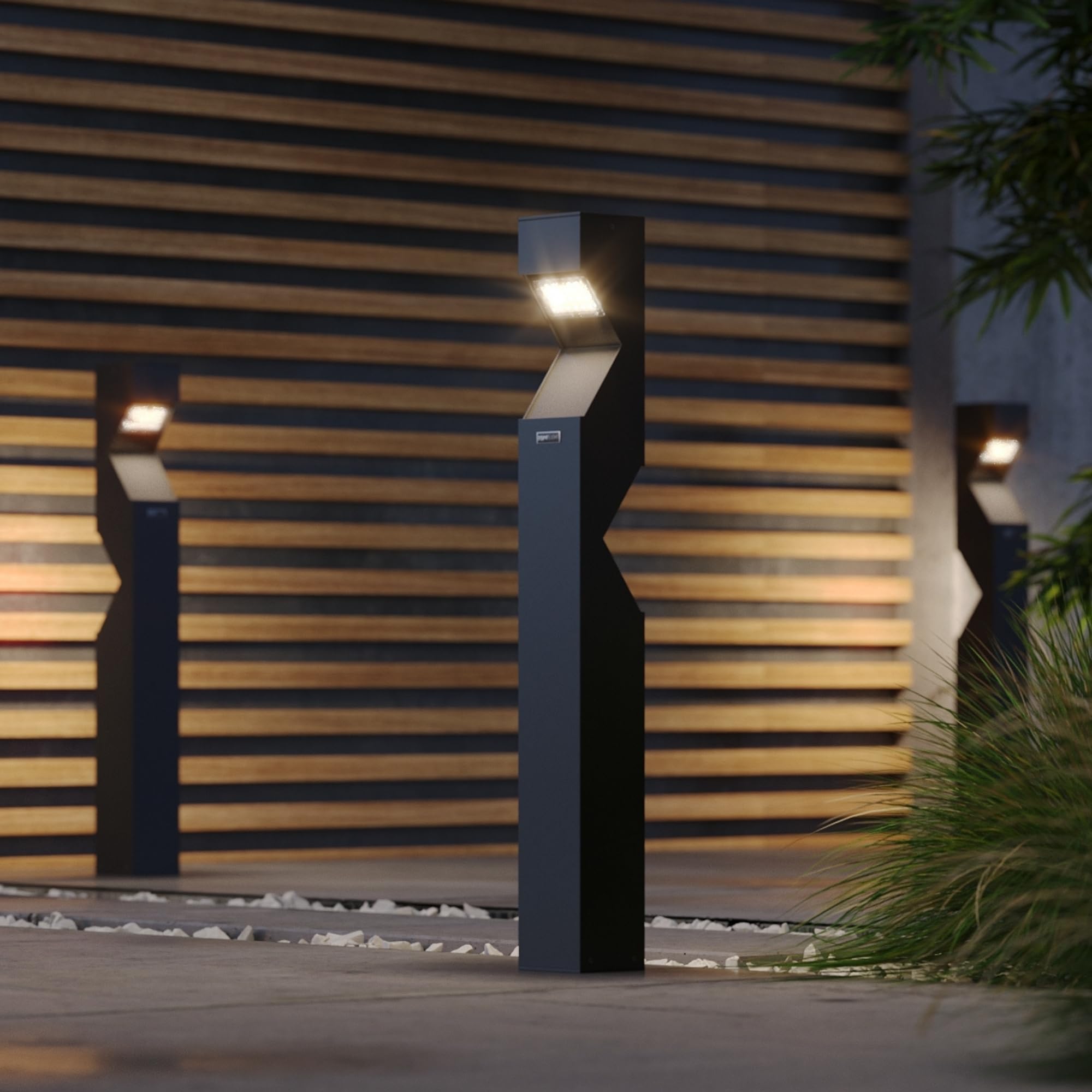Dalluz Bahçe Aydınlatma Bollardı 100 cm 4000K Doğal Beyaz Işık, Çift Yönlü, IP65 Su Geçirmez Alüminyum Dış Mekan LED Yol, Villa ve Peyzaj Aydınlatması