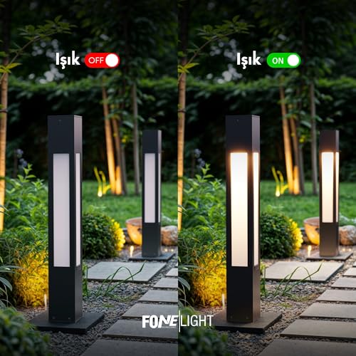 Luxera 75 cm Bahçe Aydınlatma Bollard, 9 Watt Enerji Tasarruflu LED Ampül, 4000K Doğal Beyaz Işık, A