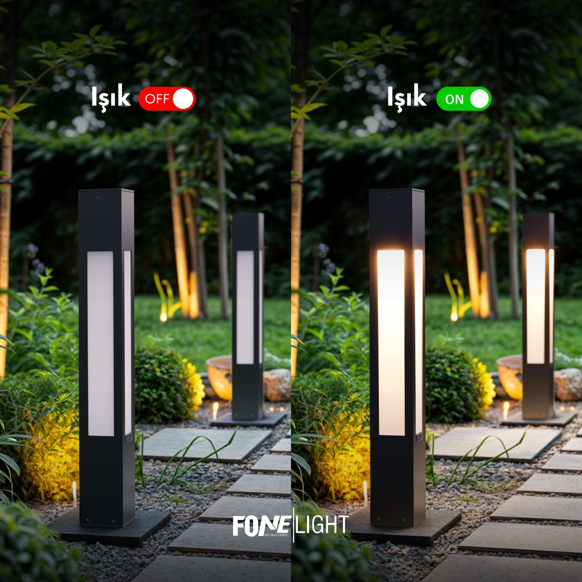 Luxera 75 cm Bahçe Aydınlatma Bollard, 9 Watt Enerji Tasarruflu LED Ampül, 4000K Doğal Beyaz Işık, A