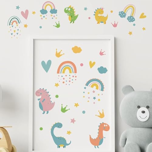Aputue Duvar Çıkartmaları, Kendinden Yapışkanlı Çıkarılabilir Dinozor Duvar Dekorları, Su Geçirmez DIY Duvar Süsleri, Kız ve Erkek Çocuk Odaları İçin, Bebek Odası ve Oyun Odası Dekorasyonu
