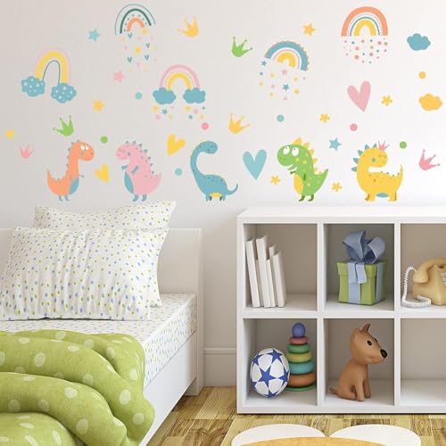 Aputue Duvar Çıkartmaları, Kendinden Yapışkanlı Çıkarılabilir Dinozor Duvar Dekorları, Su Geçirmez DIY Duvar Süsleri, Kız ve Erkek Çocuk Odaları İçin, Bebek Odası ve Oyun Odası Dekorasyonu