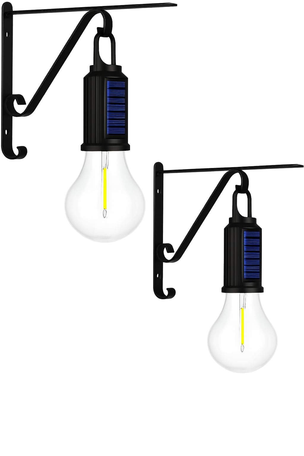 Kyrotech 2 Li Set Güneş Enerjili LED Dış Mekan Lamba, Su Geçirmez, Ferforje Askılı, USB Type-C Şarjl