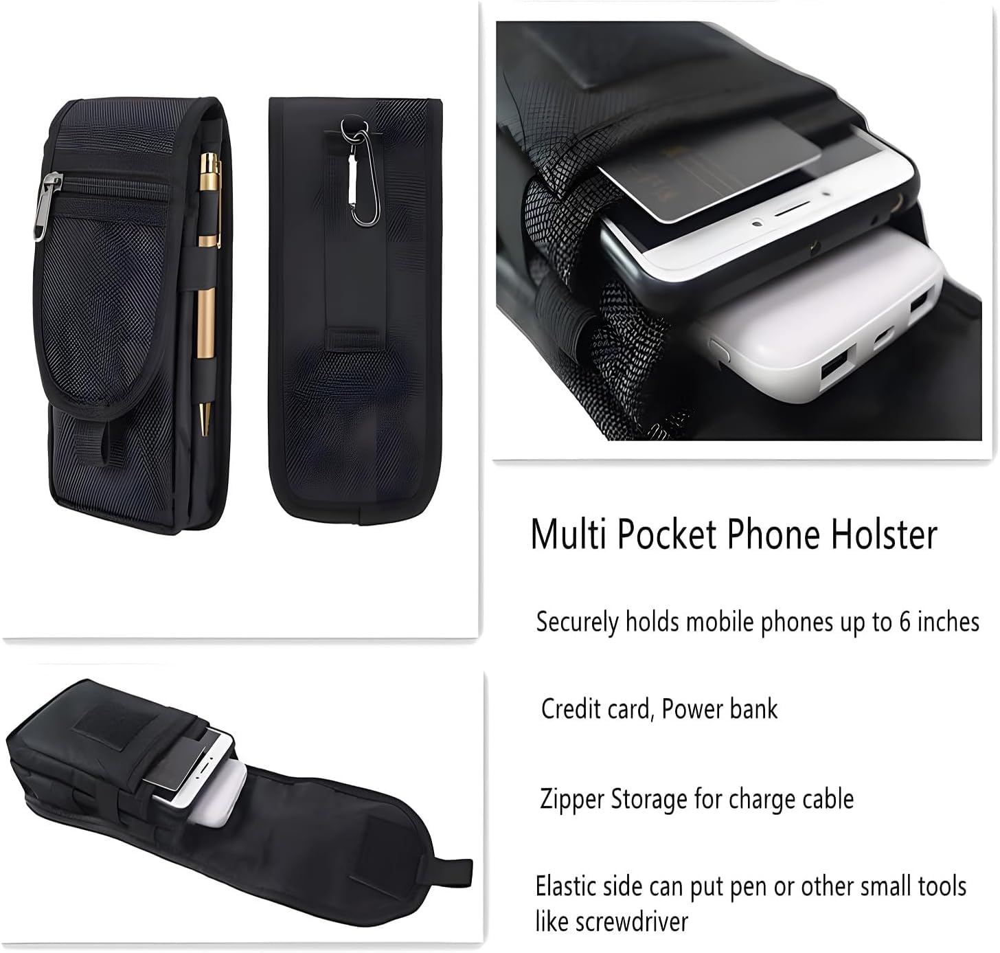 Aputue Cep Telefonu Kılıfı, Büyük Akıllı Telefon Kılıfı, Çok Amaçlı Telefon Kemer Kılıfı, Taşıma Çantası, Kemer Halkası Kılıfı, Bel Cebi, Yürüyüş, Kamp, Barbekü ve Kurtarma İçin Erkekler İçin Temel