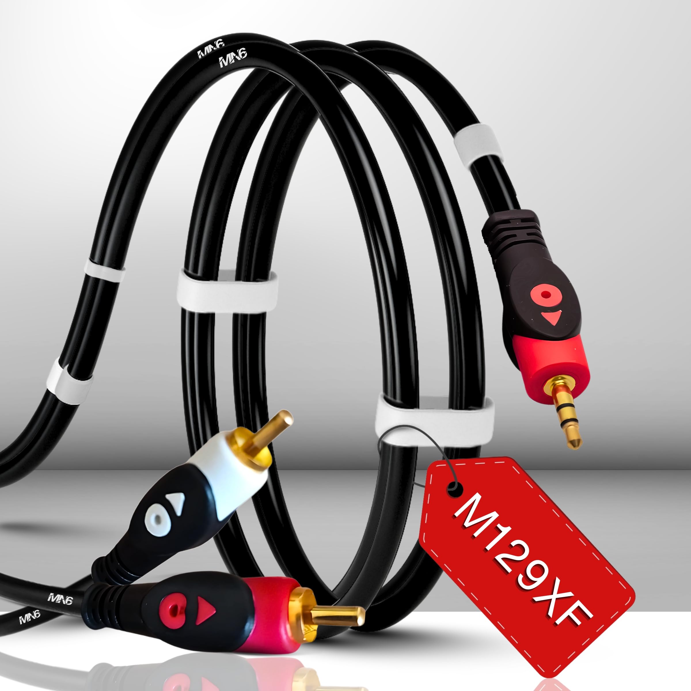 MN6 M129XF Rca kablosu/5 Metre-A+Kalite-3.5mm/Aux ses kablosu-2rca Ses kablosu-Ses Sistemi uyumlu (500, Santimetre)