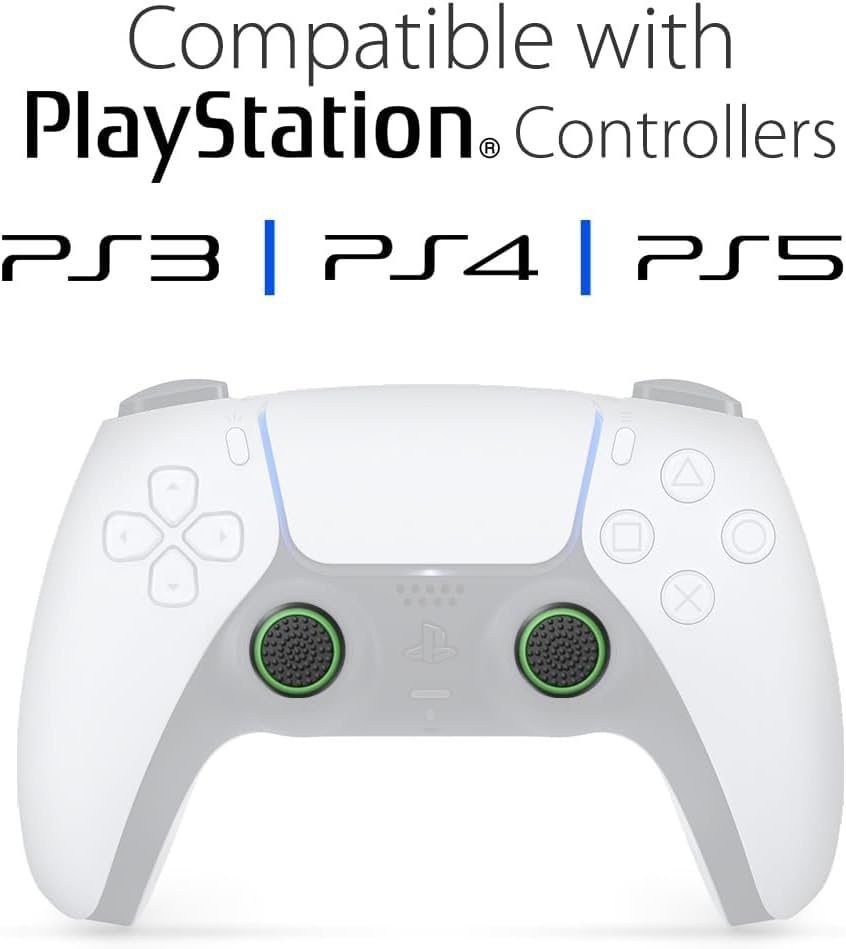 Analog çubuk, Joystick, Thumbstick başlıkları, koruyucu kapak, kulplar, silikon kapaklar, PS5 | PS4 | PS3 | Gamepad - Siyah/Yeşil - 4 adet