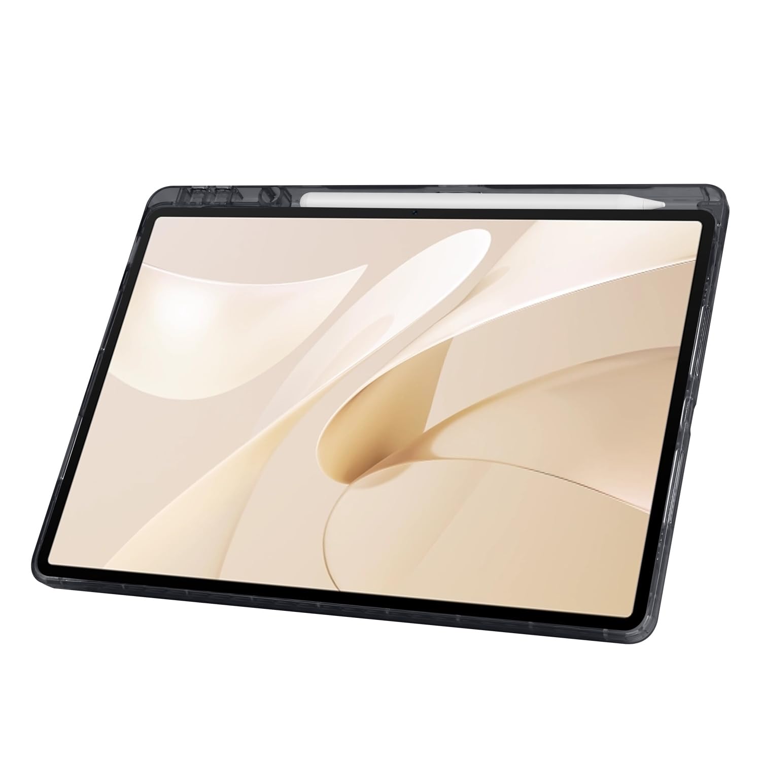Aksesuarcim Huawei MatePad 12X ile Uyumlu Kılıf Silikon Yumuşak Kalem Bölmeli Esnek 4 Farklı Stand Olabilen Tablet Kılıfı Siyah