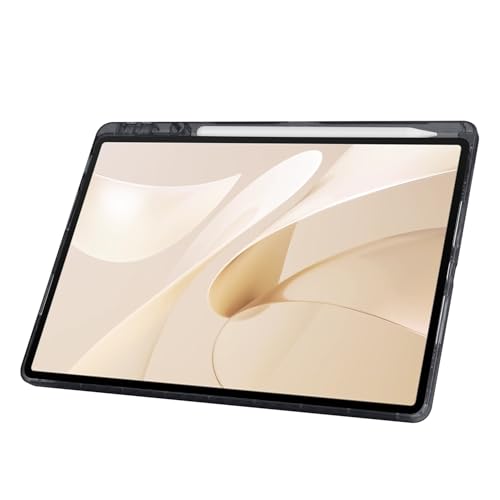 Aksesuarcim Huawei MatePad 12X ile Uyumlu Kılıf Silikon Yumuşak Kalem Bölmeli Esnek 4 Farklı Stand Olabilen Tablet Kılıfı Siyah