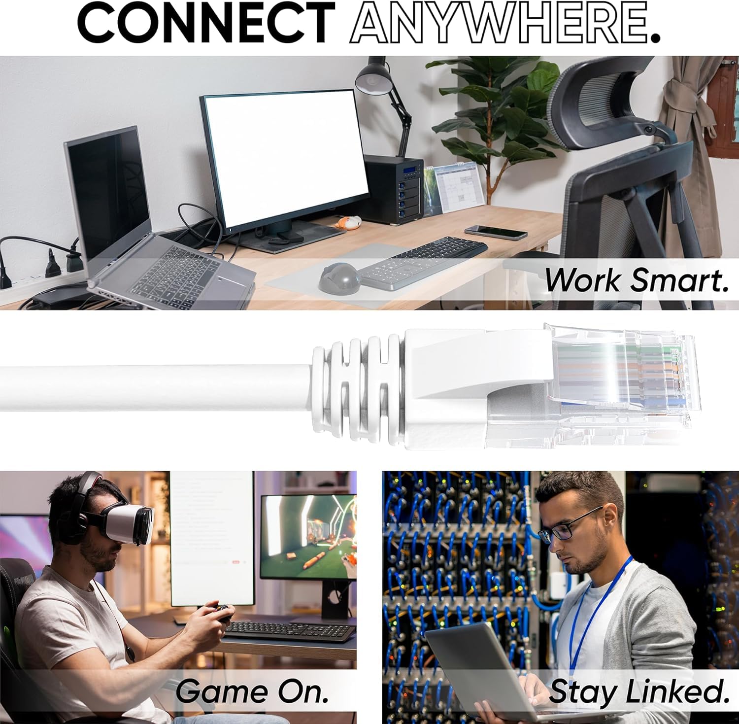 PowerMaster Cat6 UTP Ethernet Ağ Kablosu Yüksek Hızlı RJ45 LAN İnternet Kablosu | Router, Modem, PC, Oyun Konsolu, PS4, PS5, Laptop ve Ağ Cihazları İçin Dayanıklı (5 Metre)