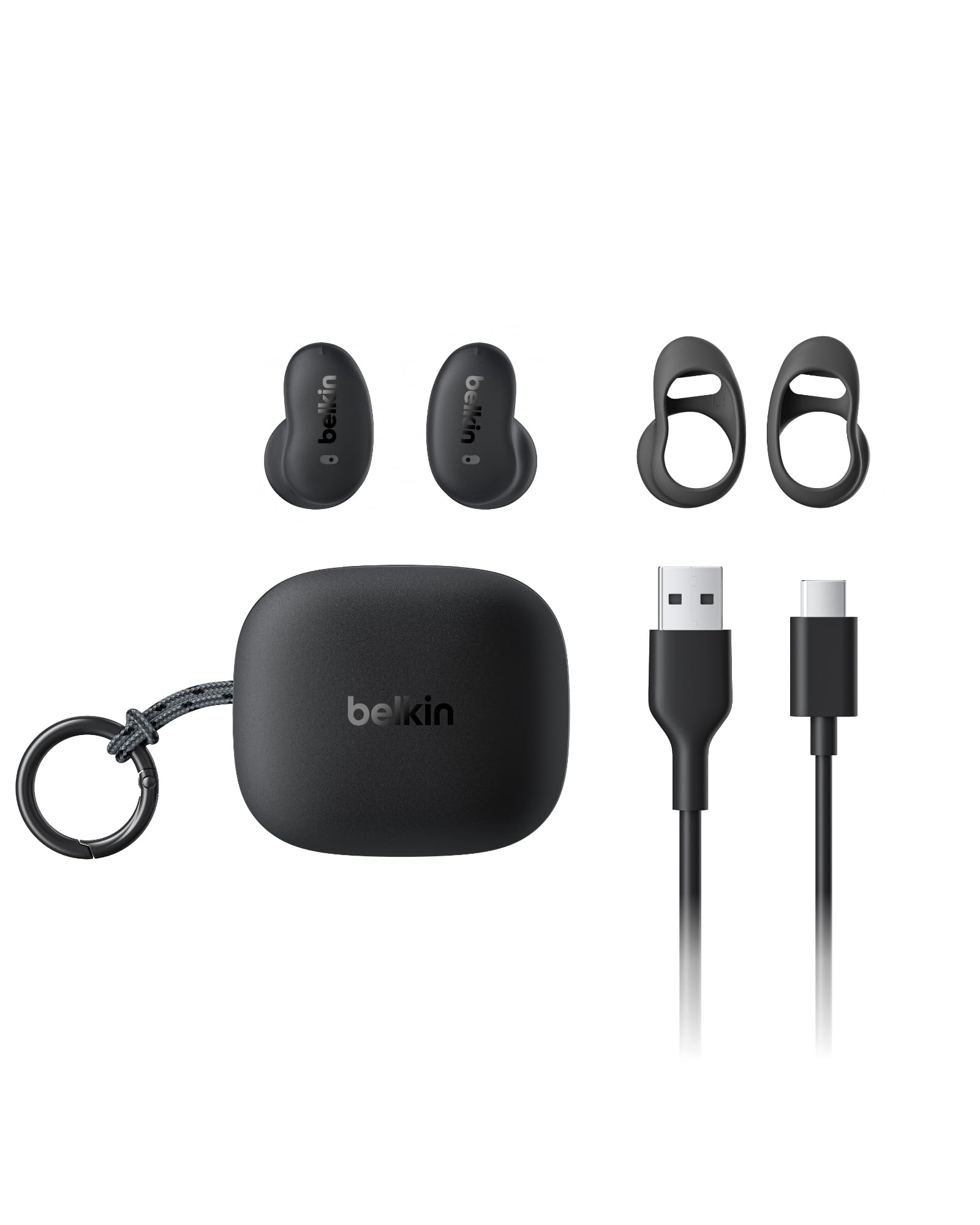 Belkin SoundForm Anywhere Kablosuz Kulak İçi Kulaklık, Hafif, Uzun Süreli Konfor Sunan Bluetooth Kulaklıklar, iPhone, iPad, Tablet, Dizüstü Bilgisayar, Bisiklet, Koşu için IPX4 Suya Dayanıklı, Siyah
