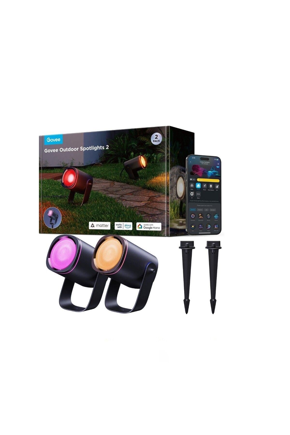 Govee RGBICWW Dış Mekan Spot Aydınlatma - 2'li Paket