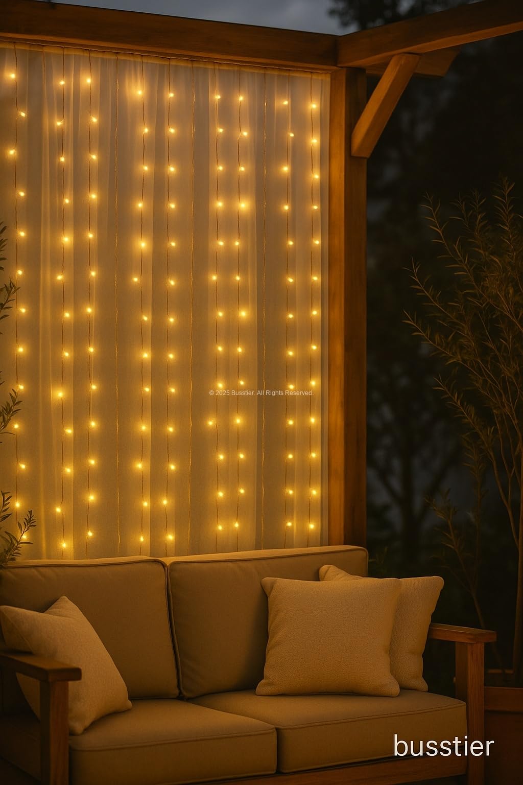 Busstier Perde Led Işık Peri Led 3m x 3m 300 LED Uzaktan Kumandalı Yüksek Kaliteli Dekoratif Aydınlatma Yatak Odası Balkon Düğün Parti Süsleme Işıkları Sıcak Beyaz