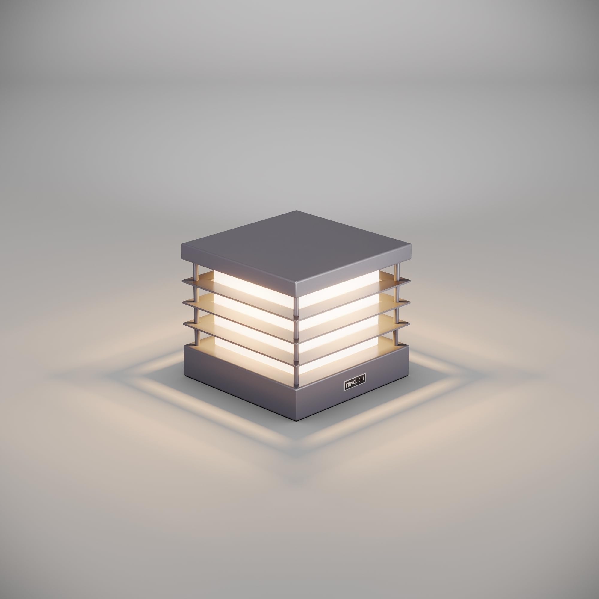 FoneLight Set Üstü Bahçe Aydınlatma 24x24 cm – Alüminyum Gövde, 3000K Sıcak Beyaz Işık, IP65 Suya Dayanıklı, Modern Dış Mekan Dekoratif Lamba