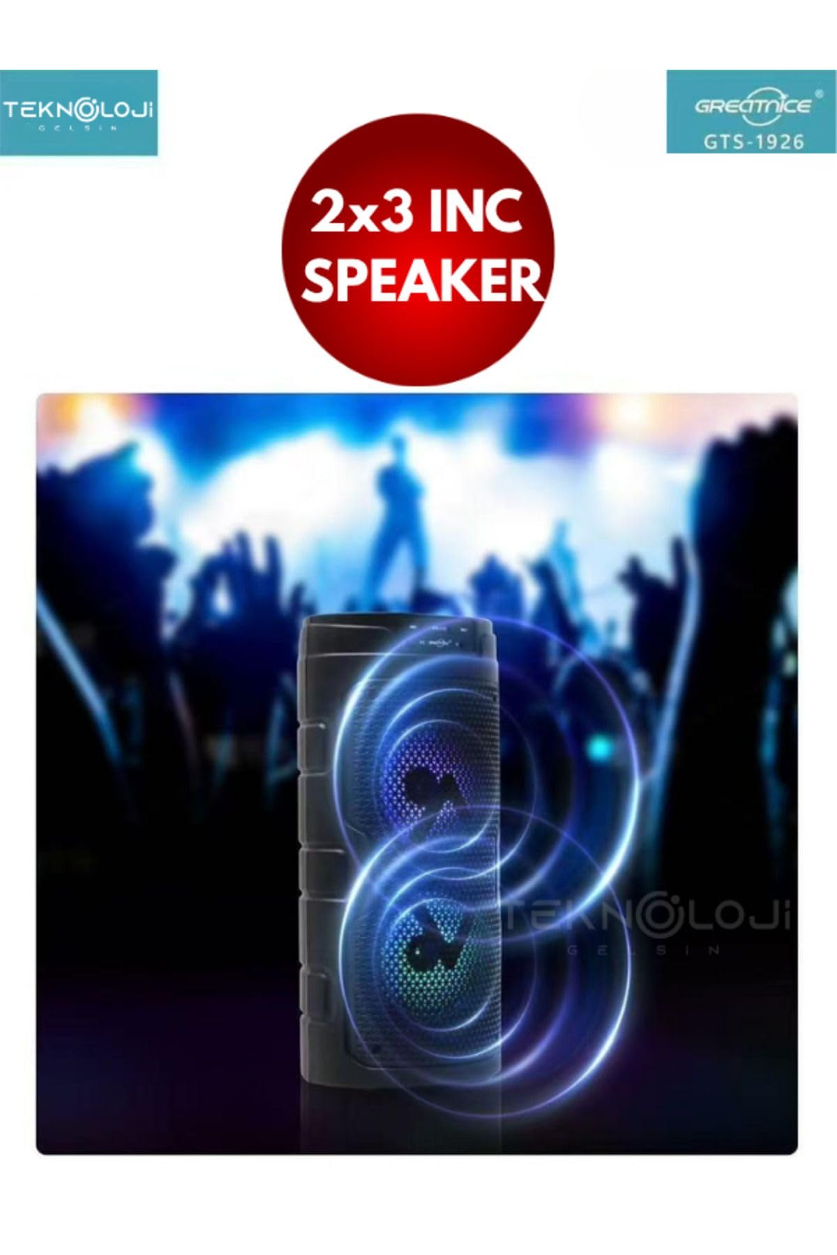 Teknoloji Gelsin Bluetooth Karaoke Hoparlör, RGB Işıklı, 29 cm, Kablosuz Mikrofonlu, FM Radyo, USB/SD Kart/AUX