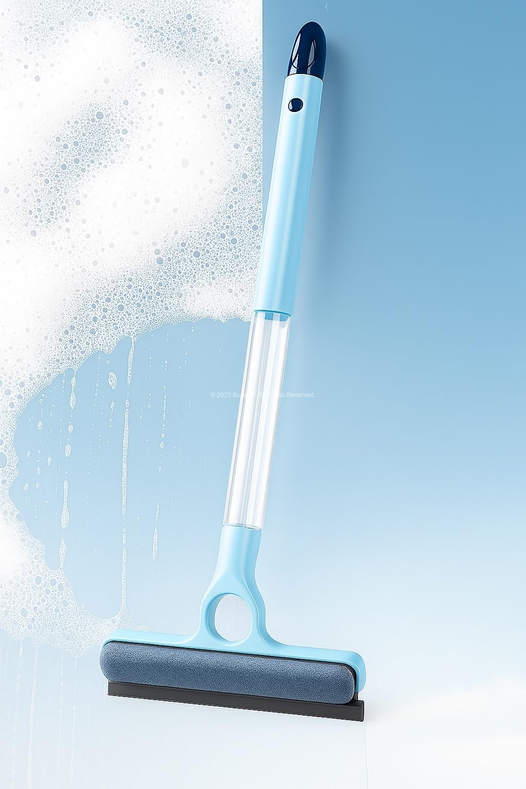 Busstier 4 in 1 Spreyli Cam Temizleyici Çekçek ve Fırça Aparatı Su Hazneli Pratik Camsil Çok Fonksiyonlu Pencere Banyo Ayna Temizlik Aracı