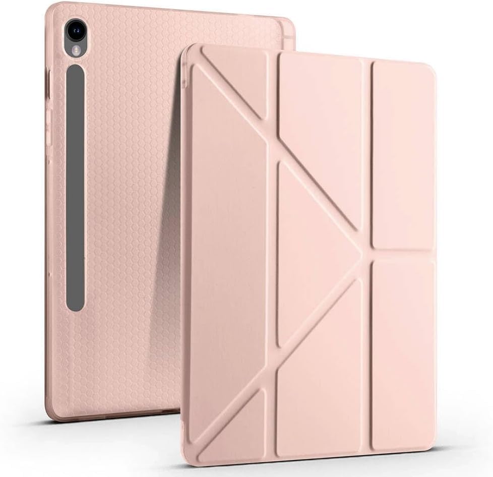 Samsung Galaxy Tab S10 FE Plus 13.1 inç Uyumlu Tablet Kılıfı – Kalem Bölmeli, Standlı, Tri-Folding Akıllı Kapak, Manyetik Otomatik Uyku/Uyanma Özellikli, İnce ve Dayanıklı Koruma (Rose Gold)