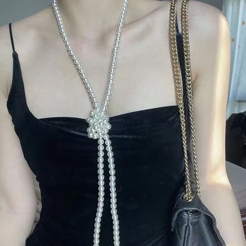 İnci Kolye Kadın Beyaz 150 cm, 1920'ler Gatsby Kostüm Aksesuarları, Uzun İnci Kolye, Zarif Yapay İnci Zincir, İnci Kolye, Modaya Uygun, İnci Kolye, Parti, Mezuniyet Balosu, Düğün, Festival için