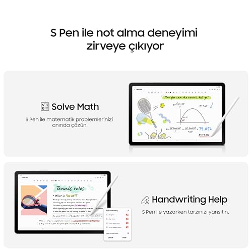 Samsung Galaxy Tab S10 Lite, WiFi Android Tablet, 6GB RAM, 128GB Depolama Alanı, Gümüş, 10.9 İnç, 90