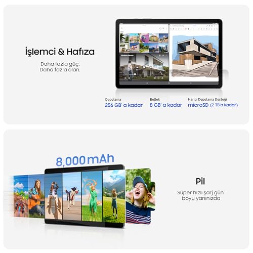 Samsung Galaxy Tab S10 Lite, WiFi Android Tablet, 6GB RAM, 128GB Depolama Alanı, Gümüş, 10.9 İnç, 90