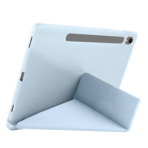 Aksesuarcim Samsung Galaxy Tab S10 Fe ile Uyumlu Kılıf Silikon Yumuşak Kalem Bölmeli Esnek 4 Farklı Stand Olabilen Tablet Kılıfı Mavi