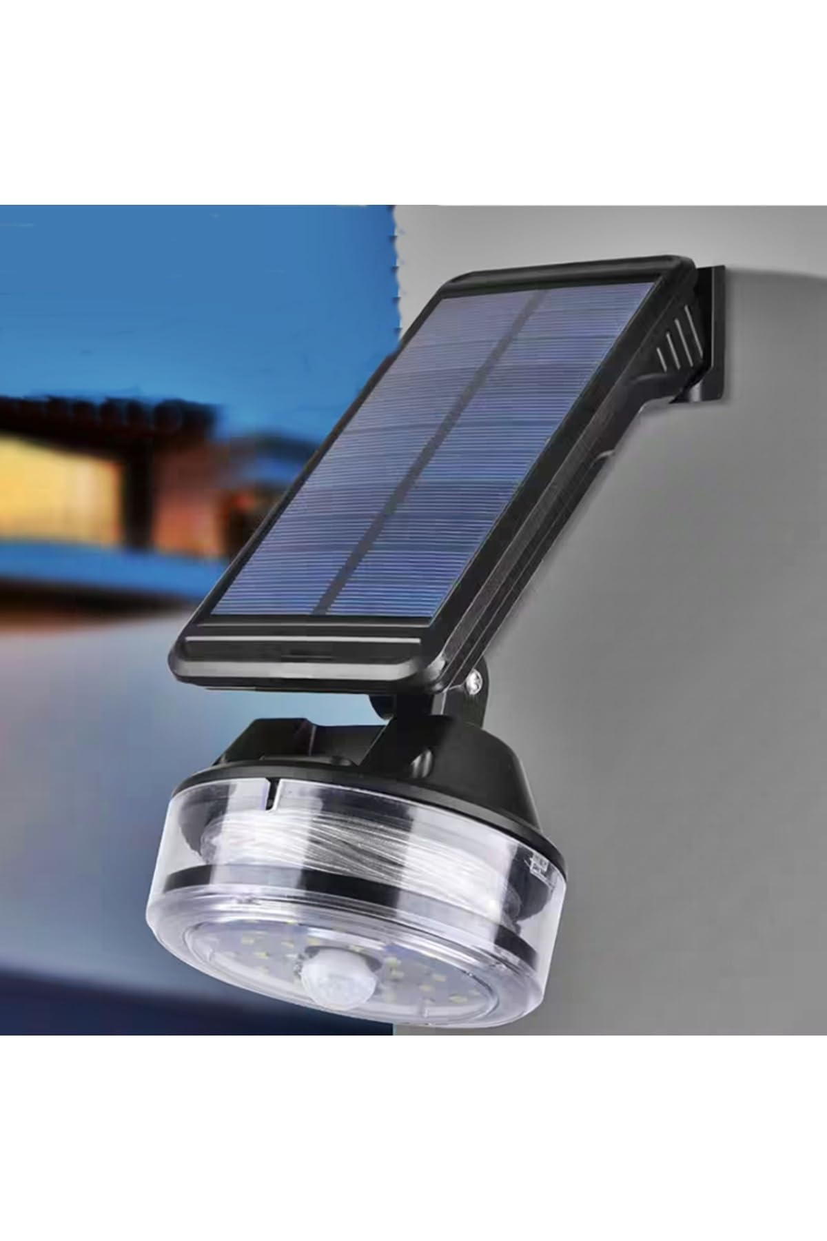 Güneş Enerjili 2 ADET Beyaz Hareket Sensörlü Dış Mekan Aydınlatma + 8 Metre RGB Peri Led YD-2333