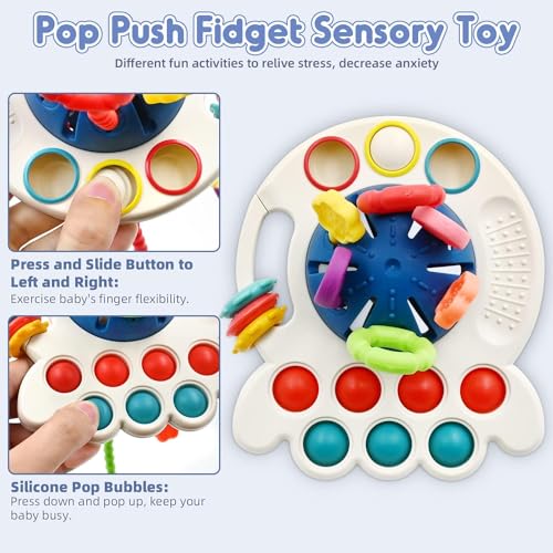 Circle Toys UFO Eğitici Duyusal Aktivite Oyuncağı - 1-3 Yaş Yürümeye Başlayan Çocuklar için Montessori Gelişim Seti