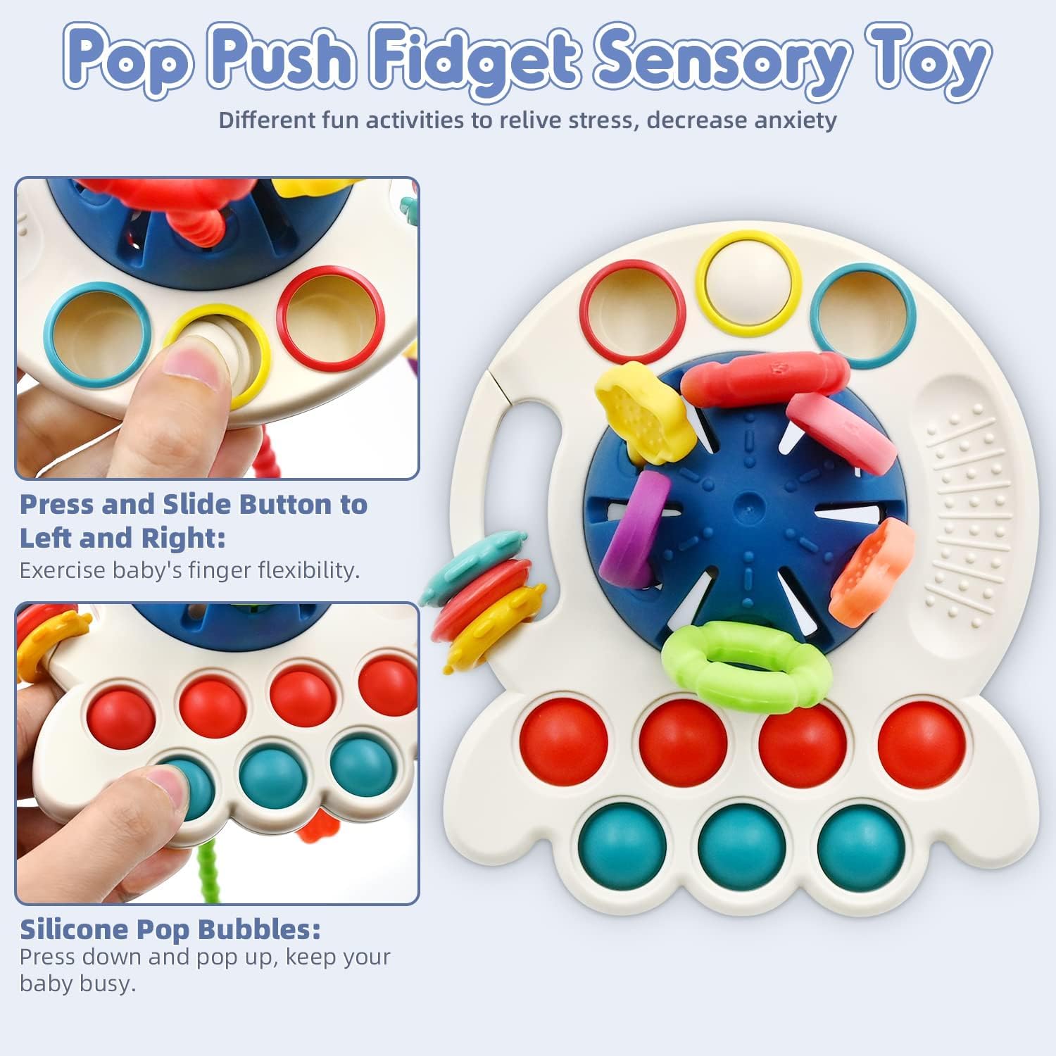Circle Toys UFO Eğitici Duyusal Aktivite Oyuncağı - 1-3 Yaş Yürümeye Başlayan Çocuklar için Montessori Gelişim Seti
