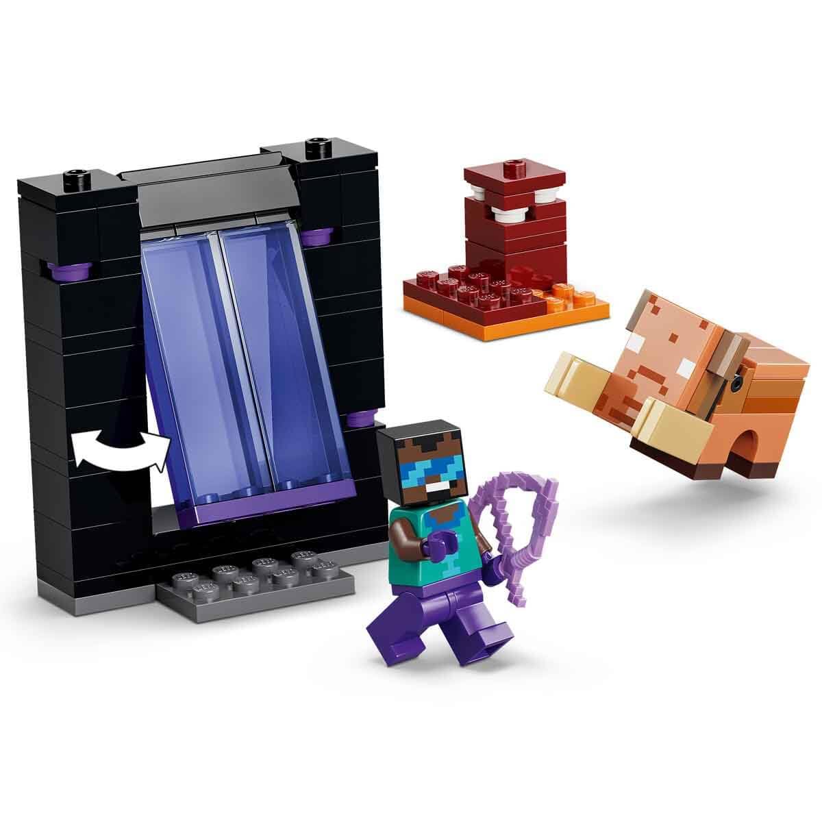 LEGO Minecraft Nether ve End Geçidi Yolculuğu 21584-7 Yaş ve Üzeri Çocuklar için Havalı Kahraman Minifigürü ve Enderman Figürleri İçeren Yaratıcı Oyuncak Yapım Seti, Hediye Fikri (192 Parça)
