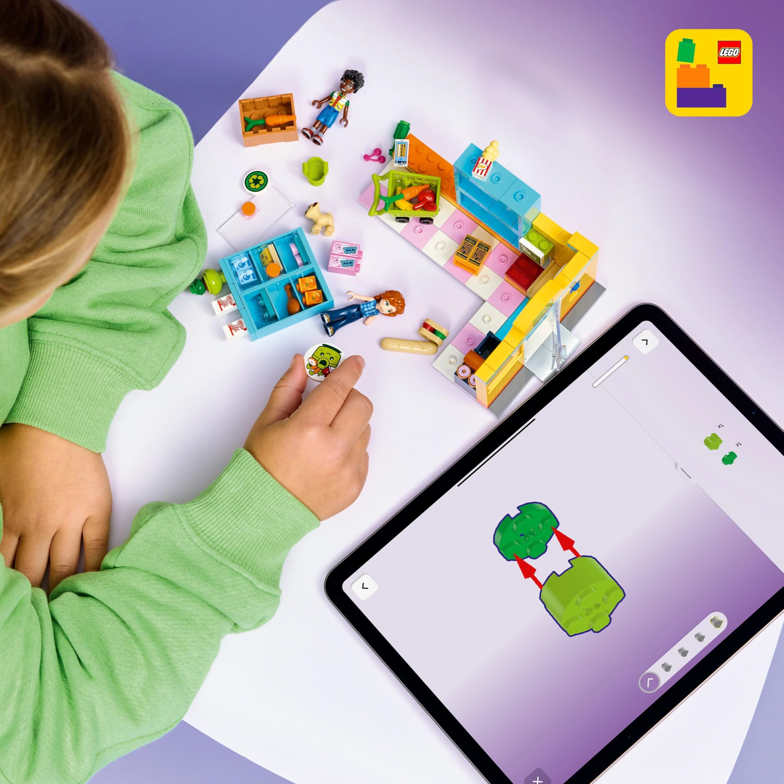 LEGO Friends Heartlake Şehri Marketi 42680 – 5 Yaş ve Üzeri Çocuklar için Autumn ve Zac Mini Bebekleri ile Köpek Figürü İçeren Yaratıcı Oyuncak Yapım Seti, Doğum Günü Hediyesi Fikri (176 Parça)