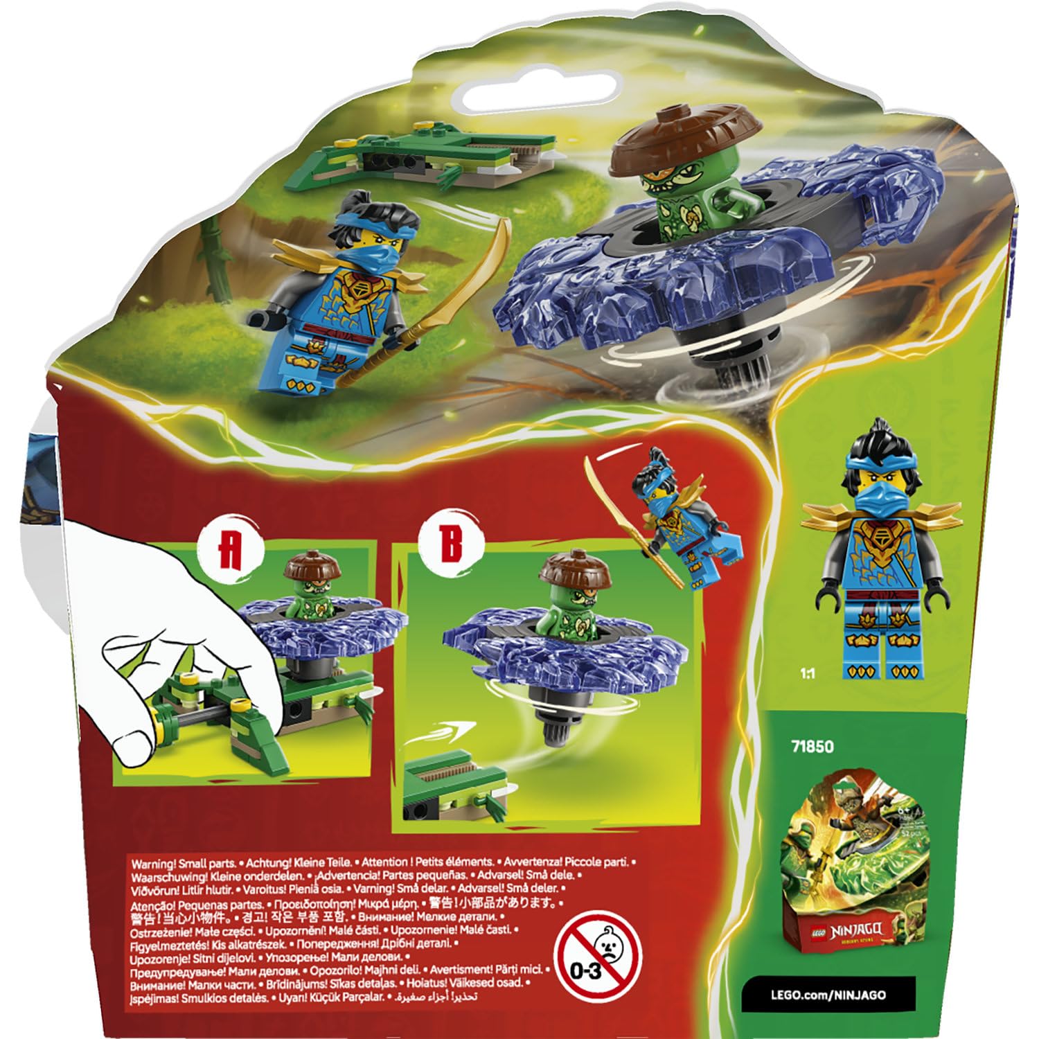 LEGO NINJAGO Nya, Mutasyon Canavarı Topacına Karşı 71849-6 Yaş Üzeri Çocuklar için Aksesuarlı Nya ve Kötü Mutasyon Canavarı Minifigürleri İçeren Yaratıcı Oyuncak Yapım Seti, Hediye Fikri (49 Parça)