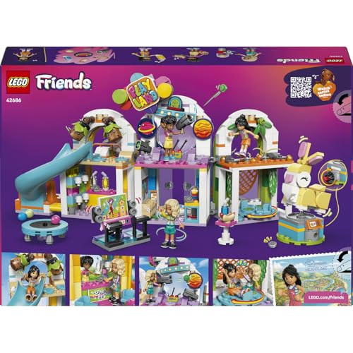 LEGO Friends Eğlenceli Kapalı Oyun Parkı 42686 – 7 Yaş ve Üzeri Çocuklar için Liann, Nova ve Sonia Mini Bebekleri ve Birçok Aksesuar İçeren Yaratıcı Oyuncak Yapım Seti, Hediye Fikri (668 Parça)