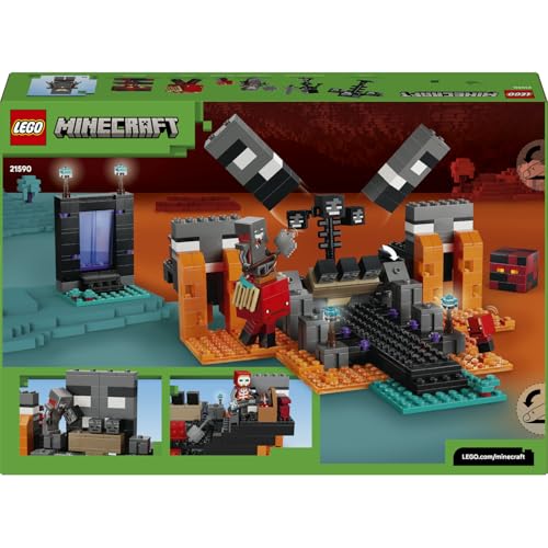 LEGO Minecraft Wither Savaşı 21590-8 Yaş Üzeri Çocuklar için Kızıl Savaşçı ve 2 Wither İskelet Mob F