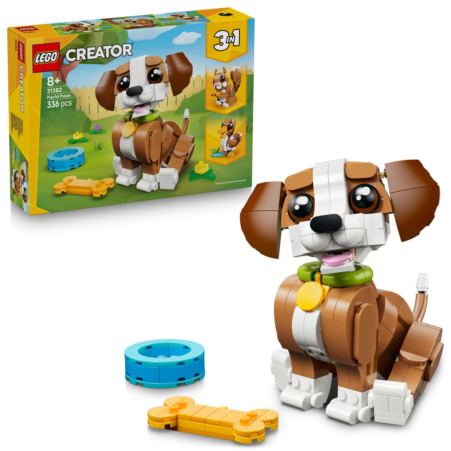 LEGO Creator 3’ü 1 Arada Sevimli Hayvanlar: Oyunbaz Yavru Köpek 31382 – 8 Yaş ve Üzeri Çocuklar için Sincap veya Ördeğe Dönüşebilen Yaratıcı Oyuncak Yapım Seti, Eğlenceli Hediye Fikri (336 Parça)