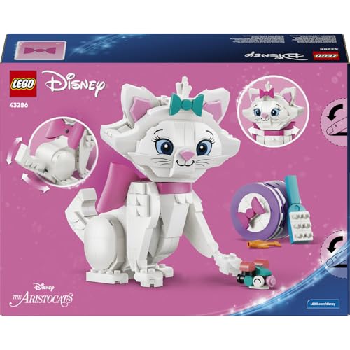 LEGO Disney Aristokediler Sevimli Marie 43286 – 7 Yaş ve Üzeri Çocuklar için Hediye Kutusu, Küçük Fare, Fırça, Balık ve Pembe Kumaş Kurdele İçeren Oyuncak Yapım Seti, Hediye Fikri (369 Parça)