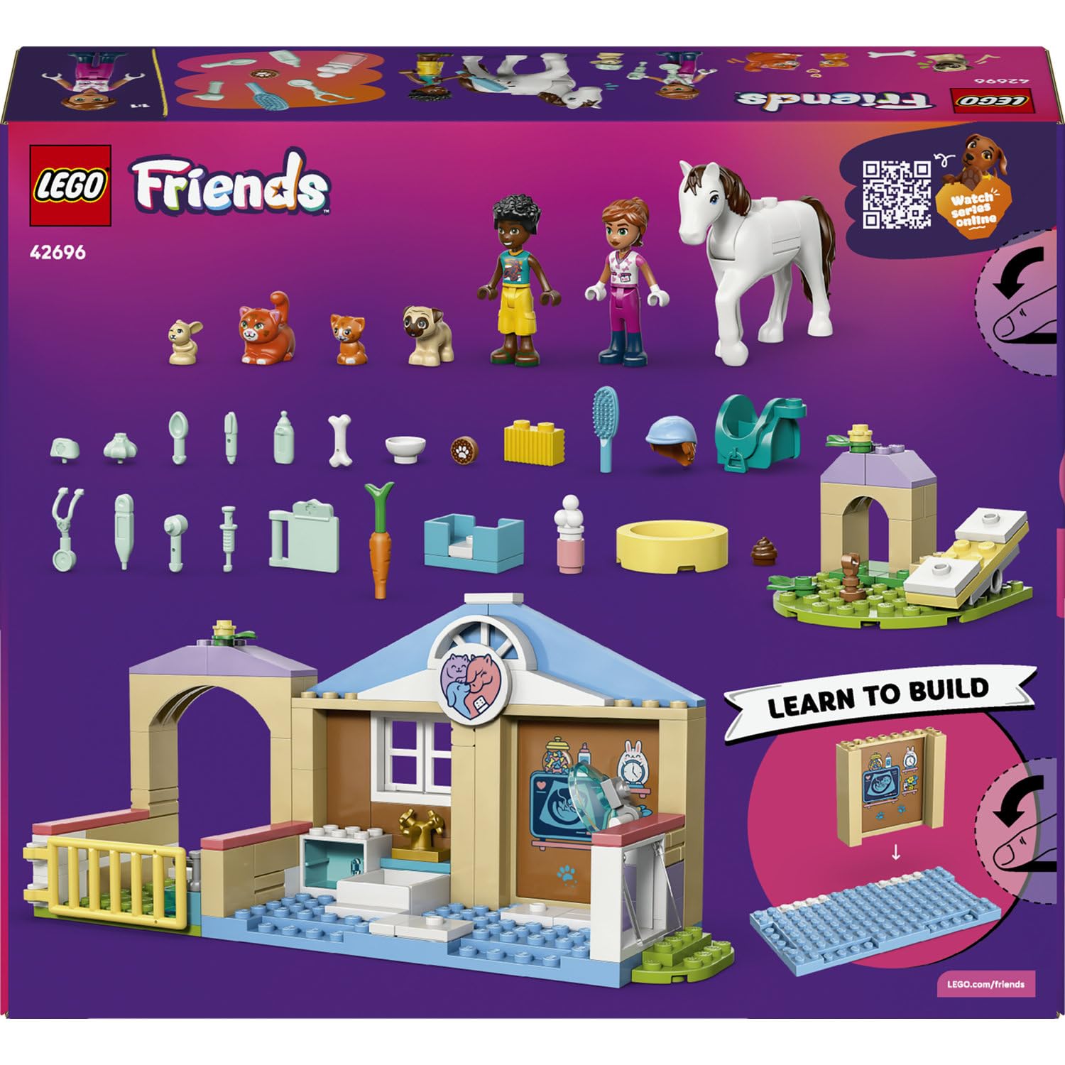 LEGO Friends Veteriner Kliniği 42696 – 4 Yaş ve Üzeri Çocuklar için Zac ve Valeria Mini Bebekleri il