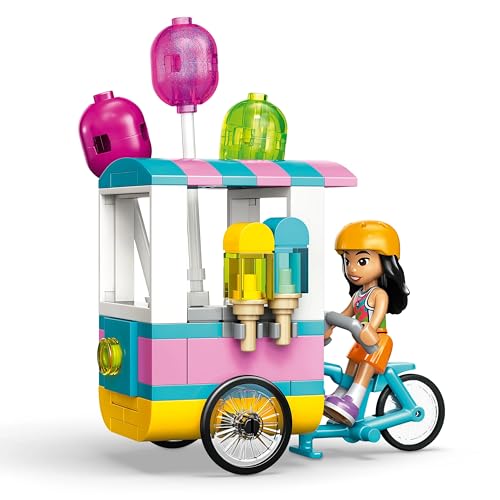 LEGO Friends Dondurma ve Balon Standı 42692 – 6 Yaş ve Üzeri Çocuklar için Liann ve Paisley Mini Bebekleri ile Çeşitli Aksesuarlar İçeren Yaratıcı Oyuncak Yapım Seti, Hediye Fikri (107 Parça)