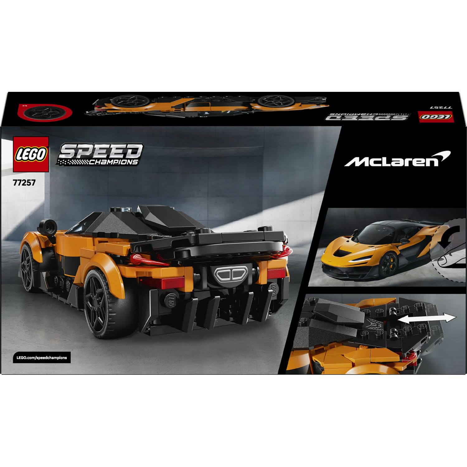 LEGO Speed Champions McLaren W1 Gerçek Süper Araba 77257-9 Yaş ve Üzeri Çocuklar için McLaren Kıyafetli Sürücü Figürü İçeren Yaratıcı Oyuncak Yarış Arabası Yapım Seti, Hediye Fikri (287 Parça)