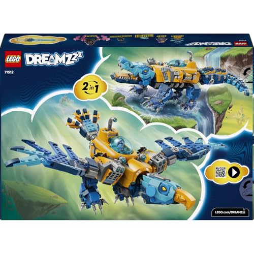 LEGO DREAMZzz Timsah Denizaltı 71512 – 8 Yaş ve Üzeri Çocuklar için Logan, Zoey, Arika Minifigürleri ve Grimspawn Figürü İçeren 2 İnşa Seçenekli Yaratıcı Oyuncak Yapım Seti, Hediye Fikri (1107 Parça)