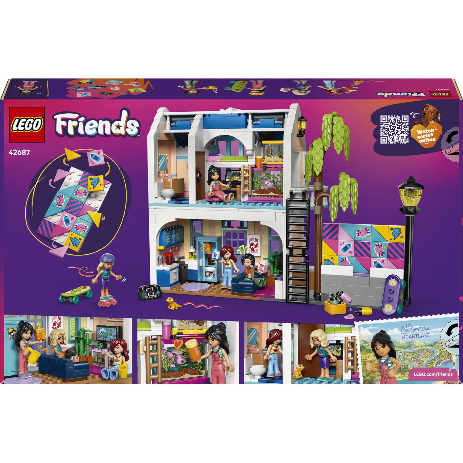 LEGO Friends Liann'in Aile Evi 42687 – 7 Yaş ve Üzeri Çocuklar için Liann, Michelle, Paisley ve Nova Mini Bebekleri ile Geko ve Aksolotl Figürleri İçeren Oyuncak Yapım Seti, Hediye Fikri (946 Parça)