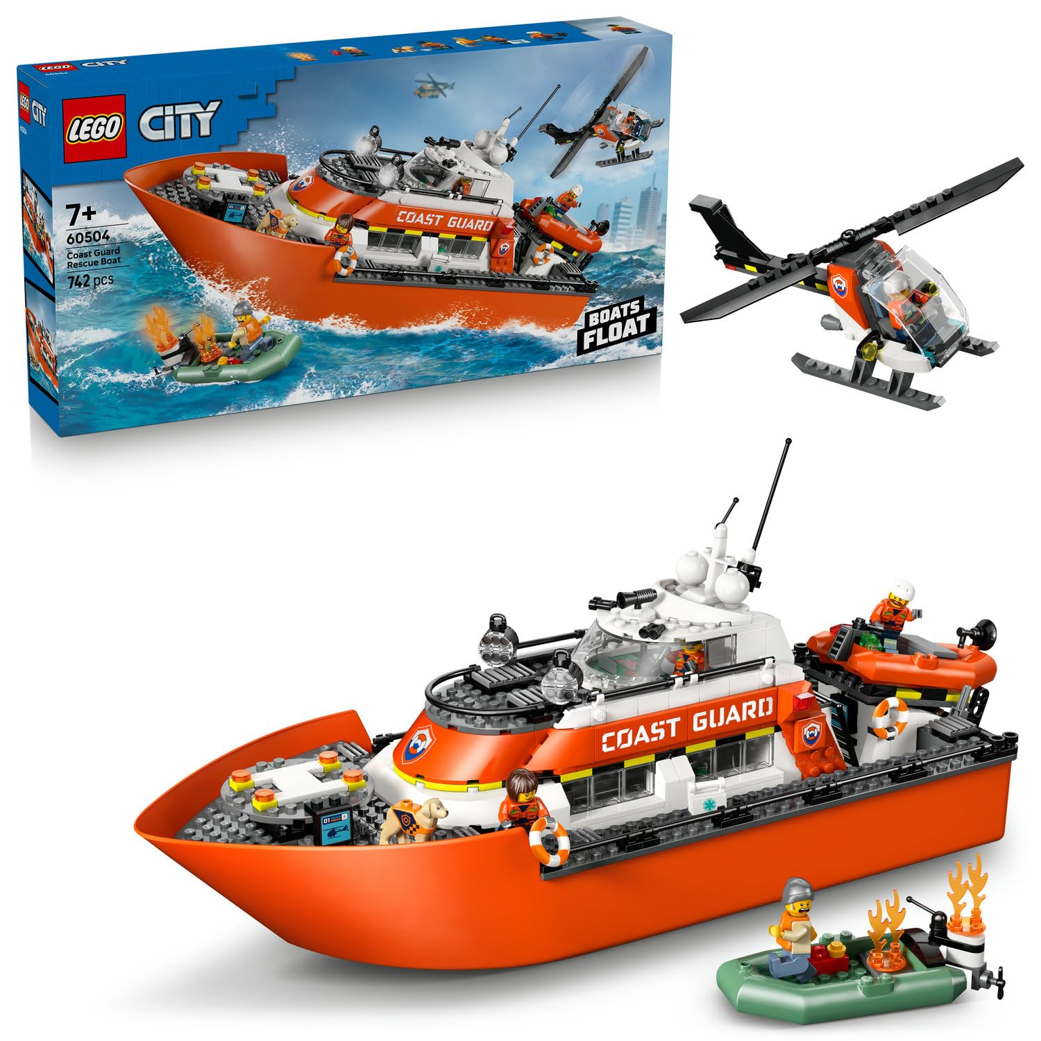 LEGO City Sahil Güvenlik Kurtarma Botu ve Helikopteri 60504 – 7 Yaş ve Üzeri Erkek ve Kız Çocuklar i