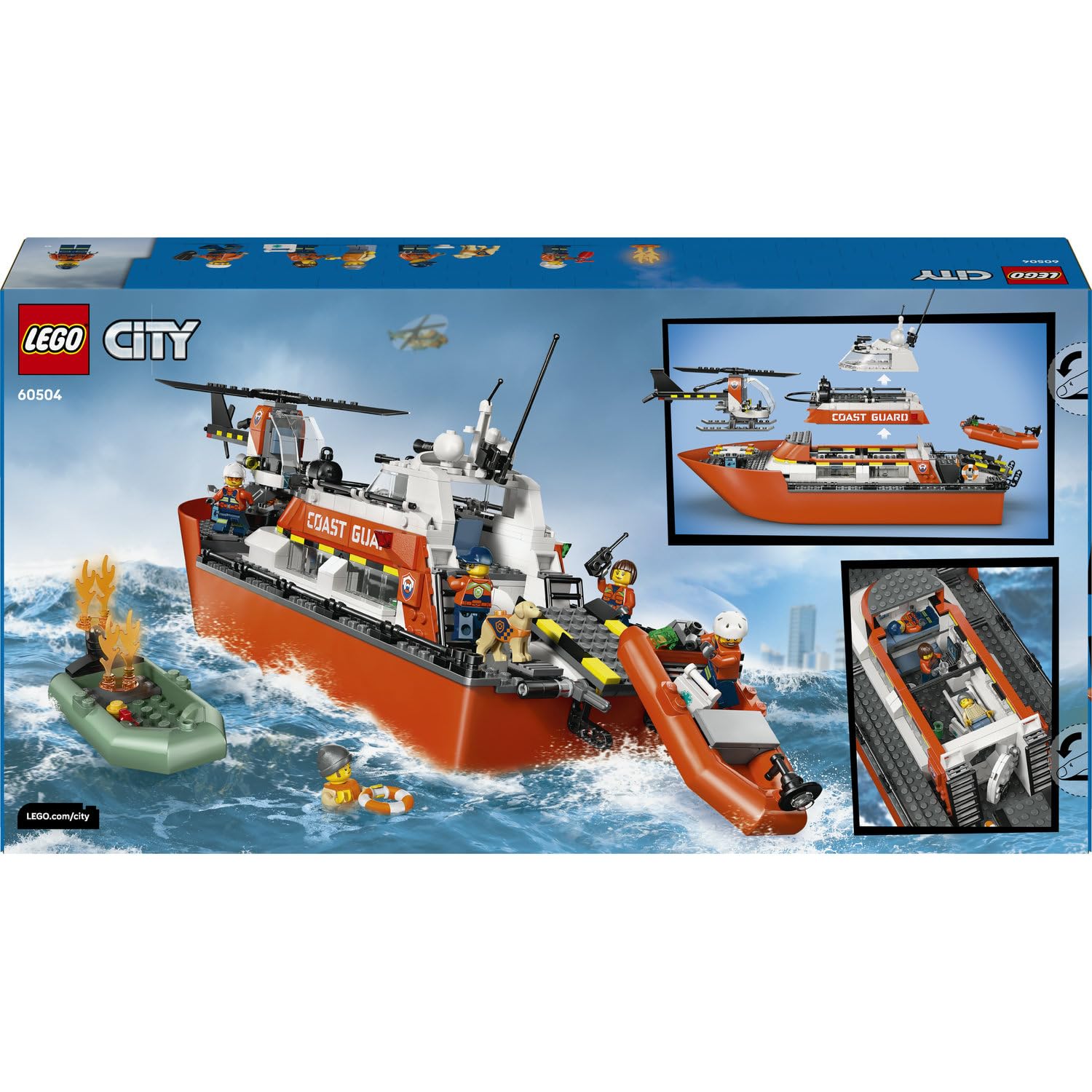 LEGO City Sahil Güvenlik Kurtarma Botu ve Helikopteri 60504 – 7 Yaş ve Üzeri Erkek ve Kız Çocuklar i