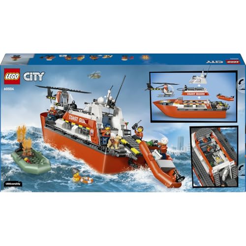 LEGO City Sahil Güvenlik Kurtarma Botu ve Helikopteri 60504 – 7 Yaş ve Üzeri Erkek ve Kız Çocuklar i