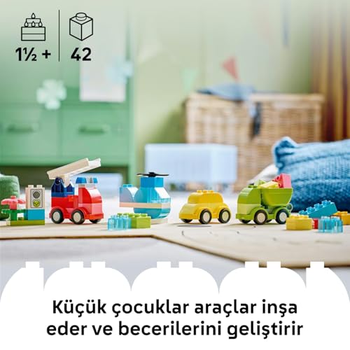 LEGO DUPLO İlk Yaratıcı Araçlar 10474-1.5 Yaş ve Üzeri Kız ve Erkek Çocuklar için Figür İçeren Eğitici Yaratıcı Oyuncak Yapım Seti, Çocuklar için Eğlenceli Doğum Günü Hediyesi Fikri (42 Parça)