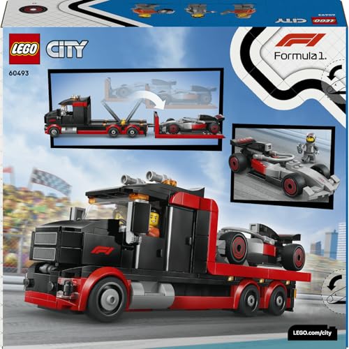 LEGO City Audi F1 Yarış Arabalı F1 Sergileme Kamyonu 60493 – 7 Yaş ve Üzeri Çocuklar için Audi Pilot