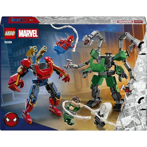 LEGO Marvel Robot Savaşı: Örümcek Adam, Doktor Oktopus’a Karşı 76338-6 Yaş ve Üzeri Çocuklar için Örümcek Adam ve Ghost Rider Minifigürleri İçeren Oyuncak Yapım Seti, Hediye Fikri (315 Parça)