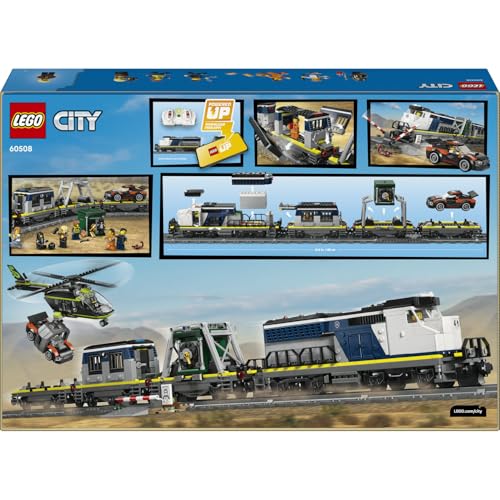 LEGO City Polis Treni Soygunu 60508 – 7 Yaş ve Üzeri Çocuklar için Dedektif, Polis Memuru, Tren Makinisti ve 3 Hırsız Minifigürü İçeren Yaratıcı Oyuncak Yapım Seti, Hediye Fikri (1313 Parça)