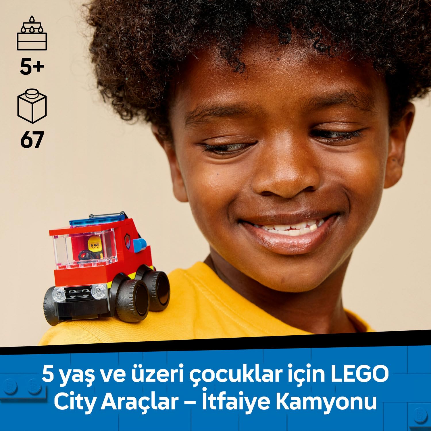LEGO City Araçlar - İtfaiye Kamyonu 60482 – 5 Yaş ve Üzeri Erkek ve Kız Çocuklar için İtfaiyeci Minifigürü İçeren Yaratıcı Oyuncak Yapım Seti, Çocuklar için Eğlenceli Hediye Fikri (67 Parça)