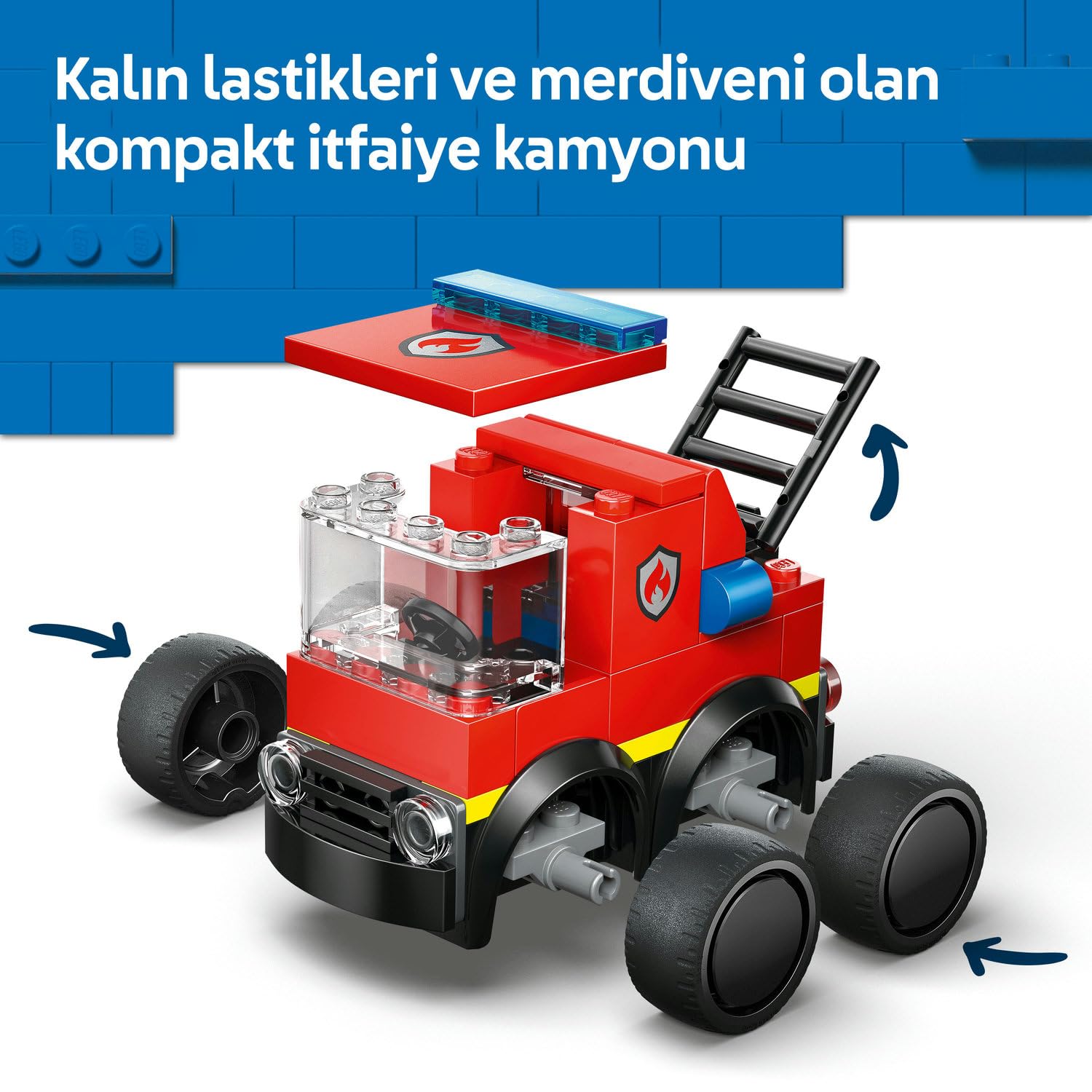 LEGO City Araçlar - İtfaiye Kamyonu 60482 – 5 Yaş ve Üzeri Erkek ve Kız Çocuklar için İtfaiyeci Minifigürü İçeren Yaratıcı Oyuncak Yapım Seti, Çocuklar için Eğlenceli Hediye Fikri (67 Parça)