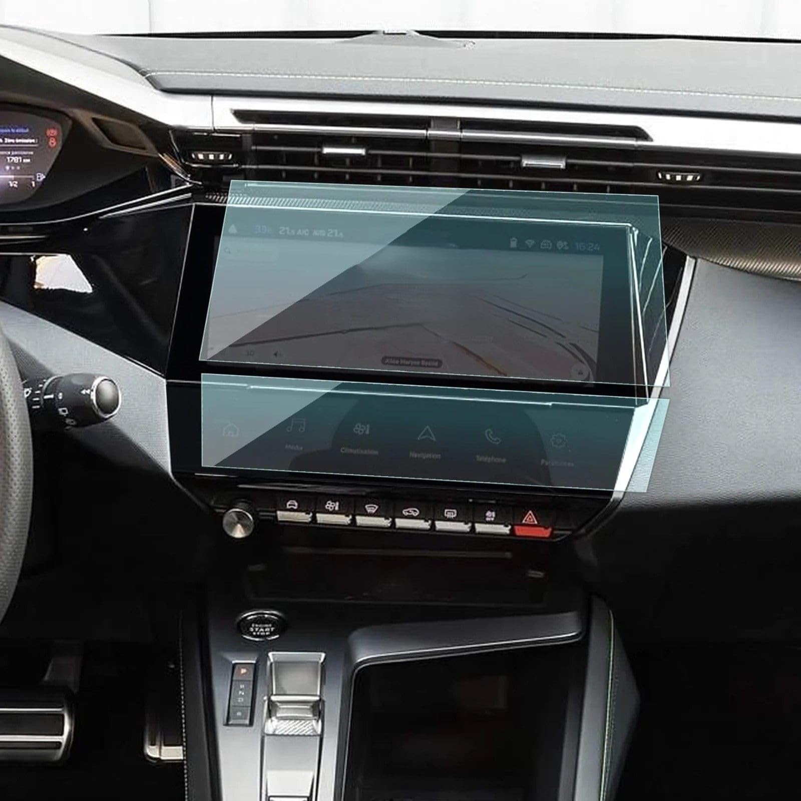 Peugeot 408 GT 10 inç Navigasyon ve Klima Kontrol uyumlu Nano Ekran Koruyucu 2li Set 2023 2025